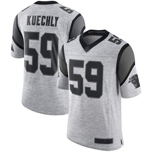 Carolina Panthers Limited Gray Men Luke Kuechly Jersey NFL Football #59 Gridiron II